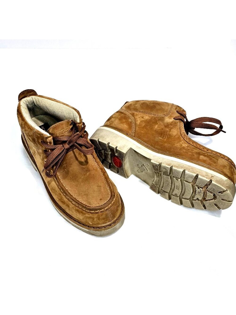 Lugz Mens Brown Leather Chukka Boots Size 6 With Durable Soles